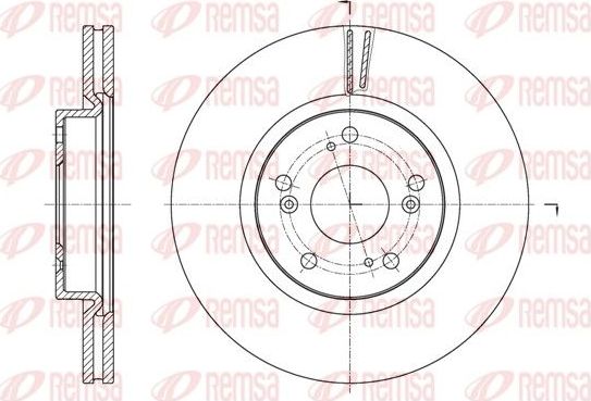 Тормозной диск Remsa передний для Honda Civic IX 2012-2016. Артикул 61653.10