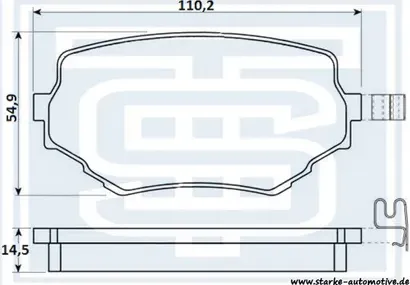Колодки тормозные передние (Starke). Артикул 179842