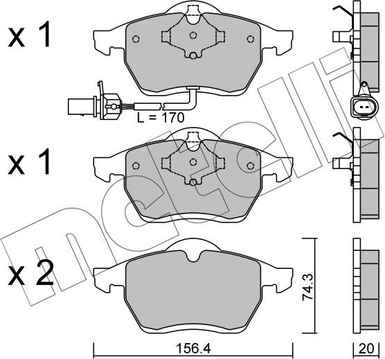 Тормозные колодки Metelli. Артикул 22-0279-1
