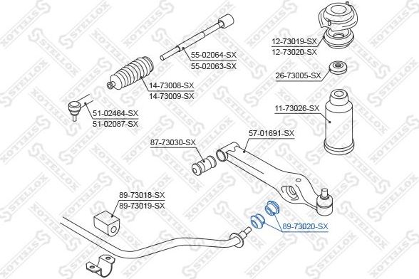 Втулка стабилизатора Stellox. Артикул 89-73020-SX