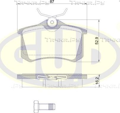 Тормозные колодки G.U.D. задние для SEAT Leon II 2005-2012. Артикул GBP880109