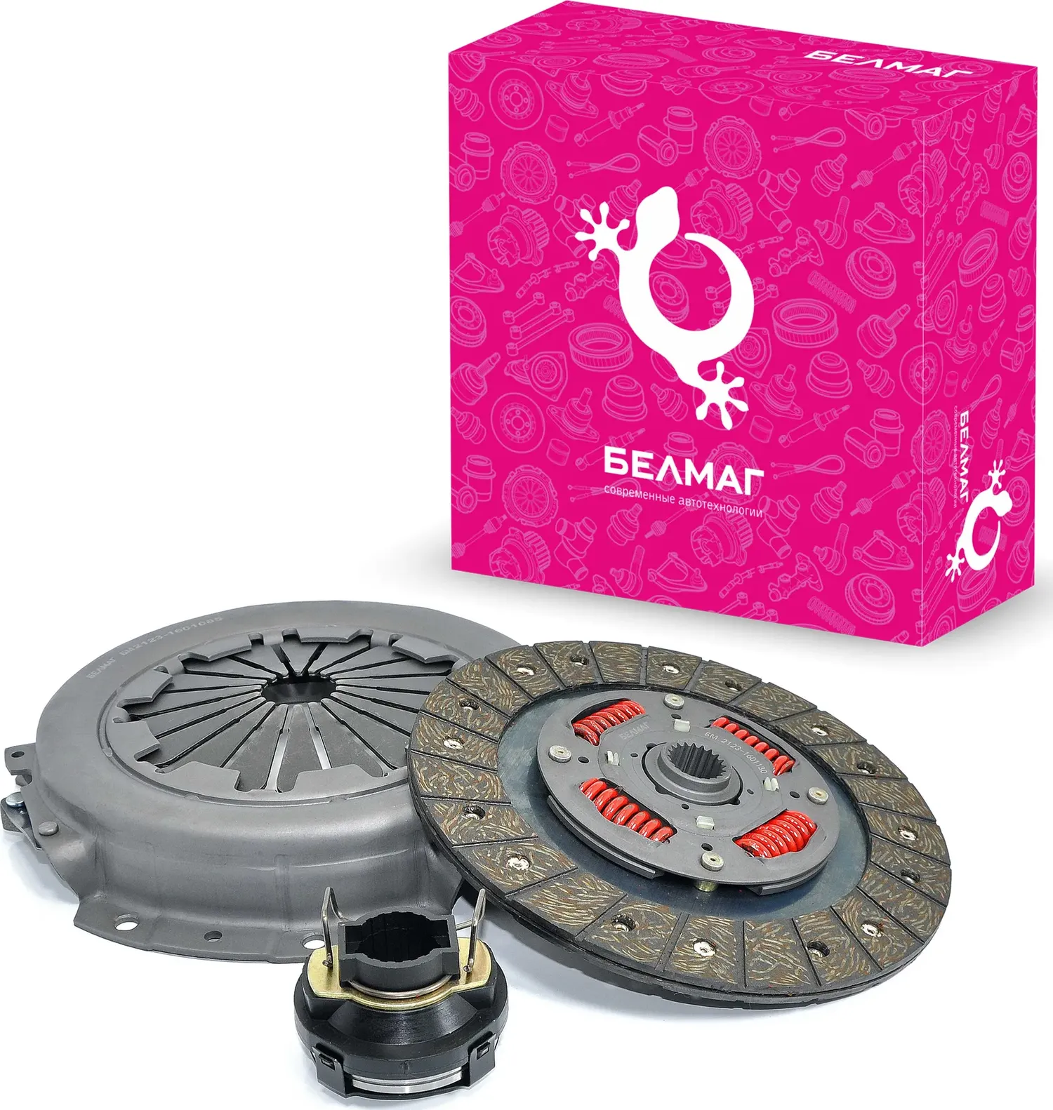 Сцепление ВАЗ 2123 БелМаг (усиленное) в сборе (диск нажимной, ведомый, выжимной (Belmag). Артикул BM0293