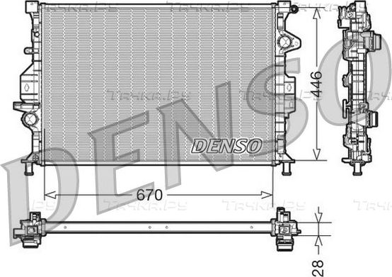 Радиатор охлаждения двигателя Denso (алюминий) для Land Rover Freelander II 2006-2014. Артикул DRM10088