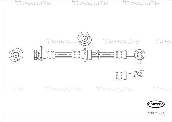Тормозной шланг Corteco (EPDM (Этилен-пропиленовый каучук)). Артикул 49439745