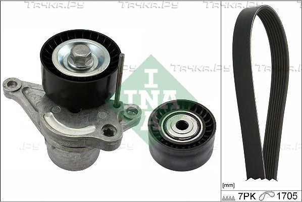 Приводной ремень поликлиновой с роликами (комплект) Ina для Renault Megane IV 2010-2026. Артикул 529 0423 10