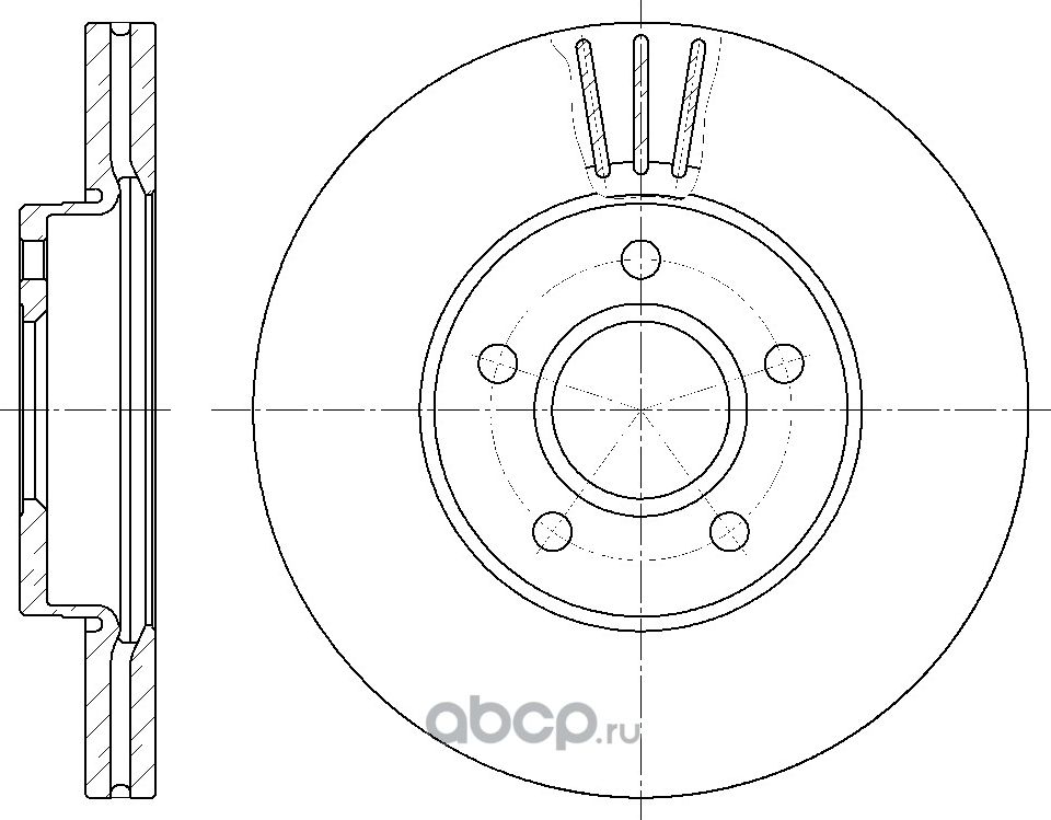 Диск тормозной вентилируемый (G-Brake). Артикул GR02959
