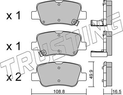 Тормозные колодки Trusting. Артикул 898.0