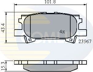 Тормозные колодки Comline Comline задние для Toyota Highlander I (U20) 2000-2010. Артикул CBP01279