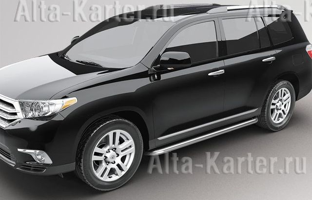 Пороги оригинальные труба d60 уходящие под машину для Toyota Highlander II 2010-2014. Артикул NLHR800955