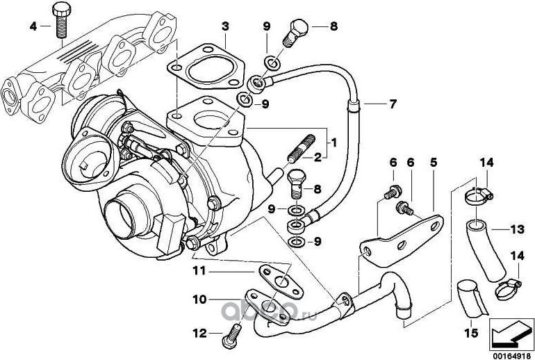 Турбина (турбокомпрессор) BMW. Артикул 11652248901