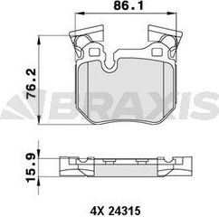 Тормозные колодки Braxis. Артикул AA0486