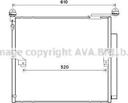 Радиатор кондиционера (конденсатор) AVA для Lexus GX II 2010-2026. Артикул TO5677D