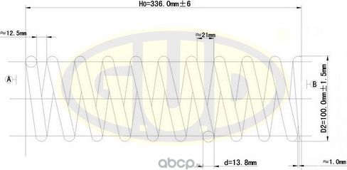Пружина подвески G.U.D.. Артикул GCS256803