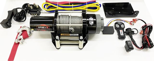Лебёдка электрическая для квадроцикла/снегохода 4Revo 4REVO AX-4500 (Стальной трос). Артикул 4R-W0454A