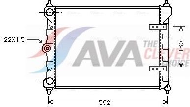 Радиатор охлаждения двигателя AVA ** CLEVER FIT **. Артикул VNA2095