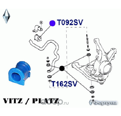 Втулка стабилизатора передней подвески 25мм (Фортуна). Артикул T092SV
