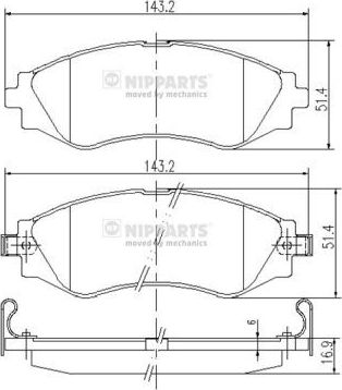 Тормозные колодки Nipparts передние для Daewoo Espero 1995-1999. Артикул J3600902