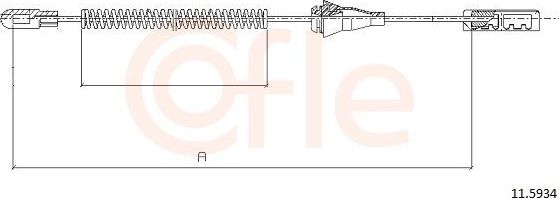 Трос ручника (тросик ручного тормоза) Cofle. Артикул 11.5934