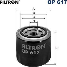 Масляный фильтр Filtron для Subaru Outback III 2003-2009. Артикул OP 617