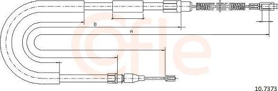 Трос ручника (тросик ручного тормоза) Cofle задний левый для Volkswagen Transporter T3 1984-1992. Артикул 10.7373