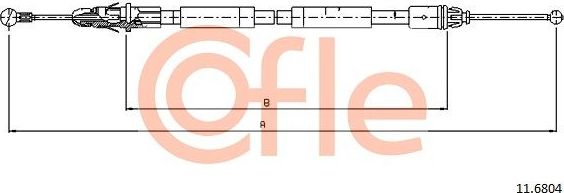 Трос ручника (тросик ручного тормоза) Cofle. Артикул 92.11.6804