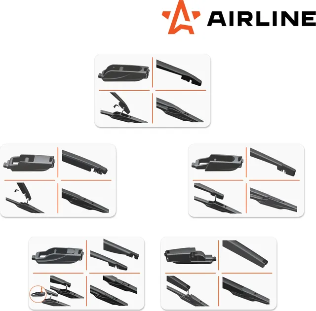 Щетка стеклоочистителя задняя каркас 250мм (10) 5 адаптеров (AWB-RK-250) (Airline). Артикул awb-rk-250