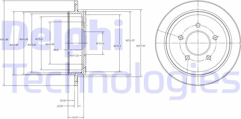 Тормозной диск Delphi. Артикул BG4121