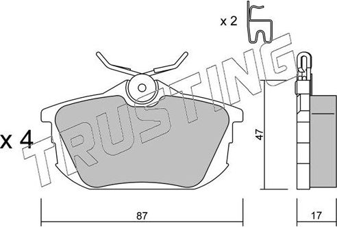 Тормозные колодки Trusting задние для Smart Forfour I (W454) 2004-2006. Артикул 356.0