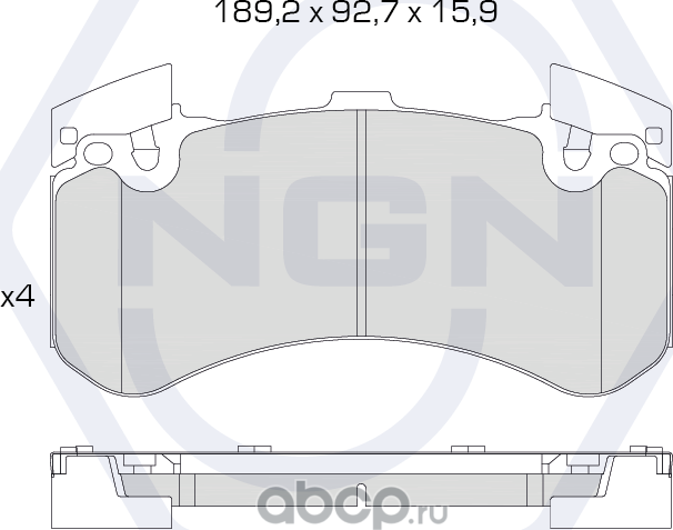 Колодки тормозные керамические, передние (NGN). Артикул 3502113