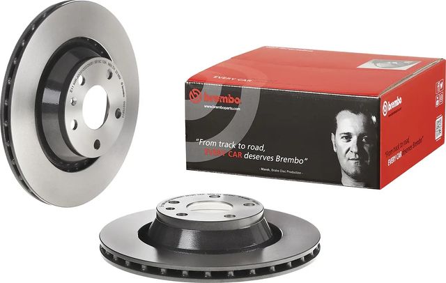 Тормозной диск Brembo PRIME LINE - UV Coated задний для Audi TT II (8J) 2006-2014. Артикул 09.9768.11