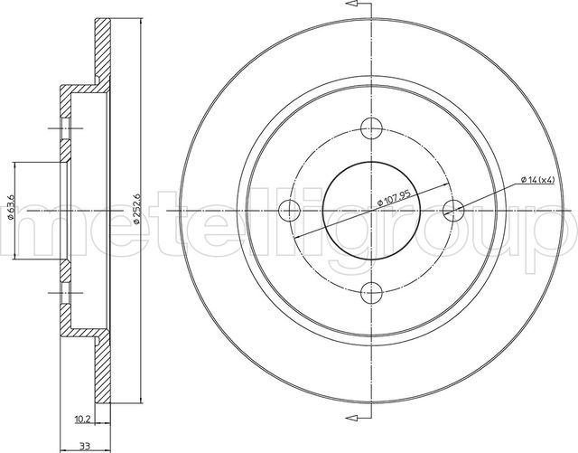 Тормозной диск Metelli. Артикул 23-0542C