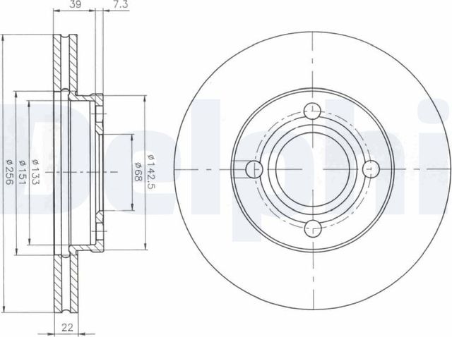 Тормозной диск Delphi передний для Audi 80 V (B4) 1991-1992. Артикул BG2272