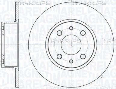 Тормозной диск Magneti Marelli задний для Lancia Delta III (844) 2008-2014. Артикул 361302040187