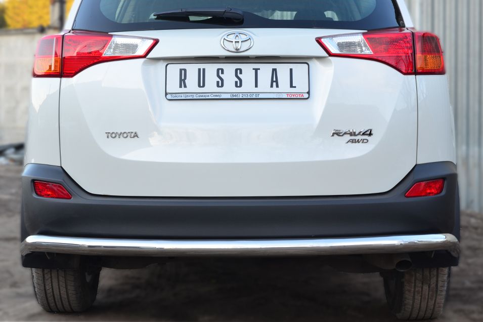 Защита RusStal заднего бампера секции d63 для Toyota RAV4 IV 2013-2015. Артикул TR4Z-001286