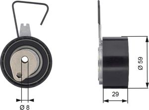 Натяжной ролик (натяжитель) ремня ГРМ Gates PowerGrip® для Lotus Elise II 2000-2005. Артикул T43141