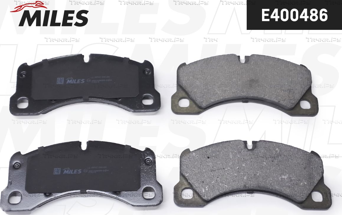 Тормозные колодки Miles (Low-Metallic) передние для Porsche Panamera I 2009-2016. Артикул E400486