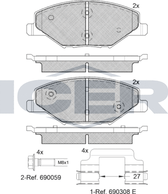 Тормозные колодки Icer. Артикул 182110