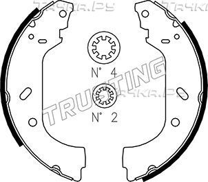 Тормозные колодки Trusting задние для Citroen Jumpy I 1995-2006. Артикул 034.098