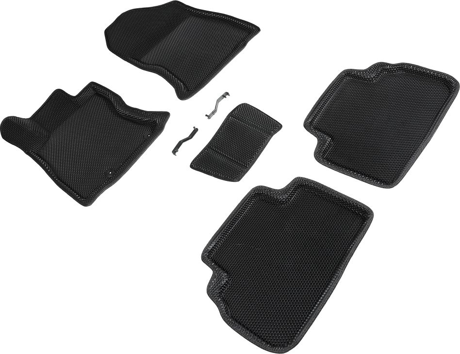 Коврики Seintex 3D EVA Соты для салона Subaru Forester V 2018-2026 ЧЕРНЫЕ. Артикул 95441