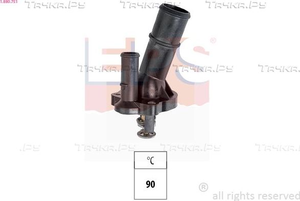 Термостат EPS Made in Italy - OE Equivalent для Volvo S40 II 2004-2012. Артикул 1.880.751