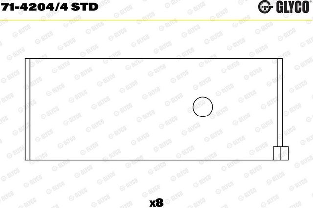 Вкладыши шатунные Glyco для Nissan Cherry IV (N12) 1982-1986. Артикул 71-4204/4 STD