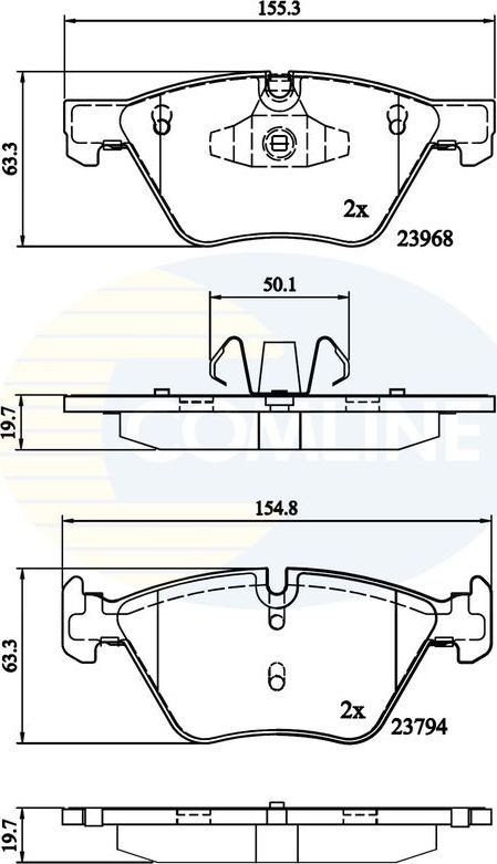 Тормозные колодки Comline Comline. Артикул CBP02011