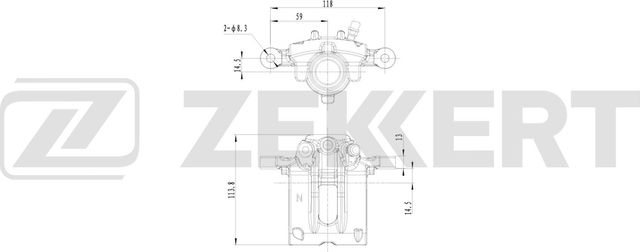Тормозной суппорт Zekkert (Чугун) передний левый для Toyota Corolla E120, E130 2001-2008. Артикул BS-8374