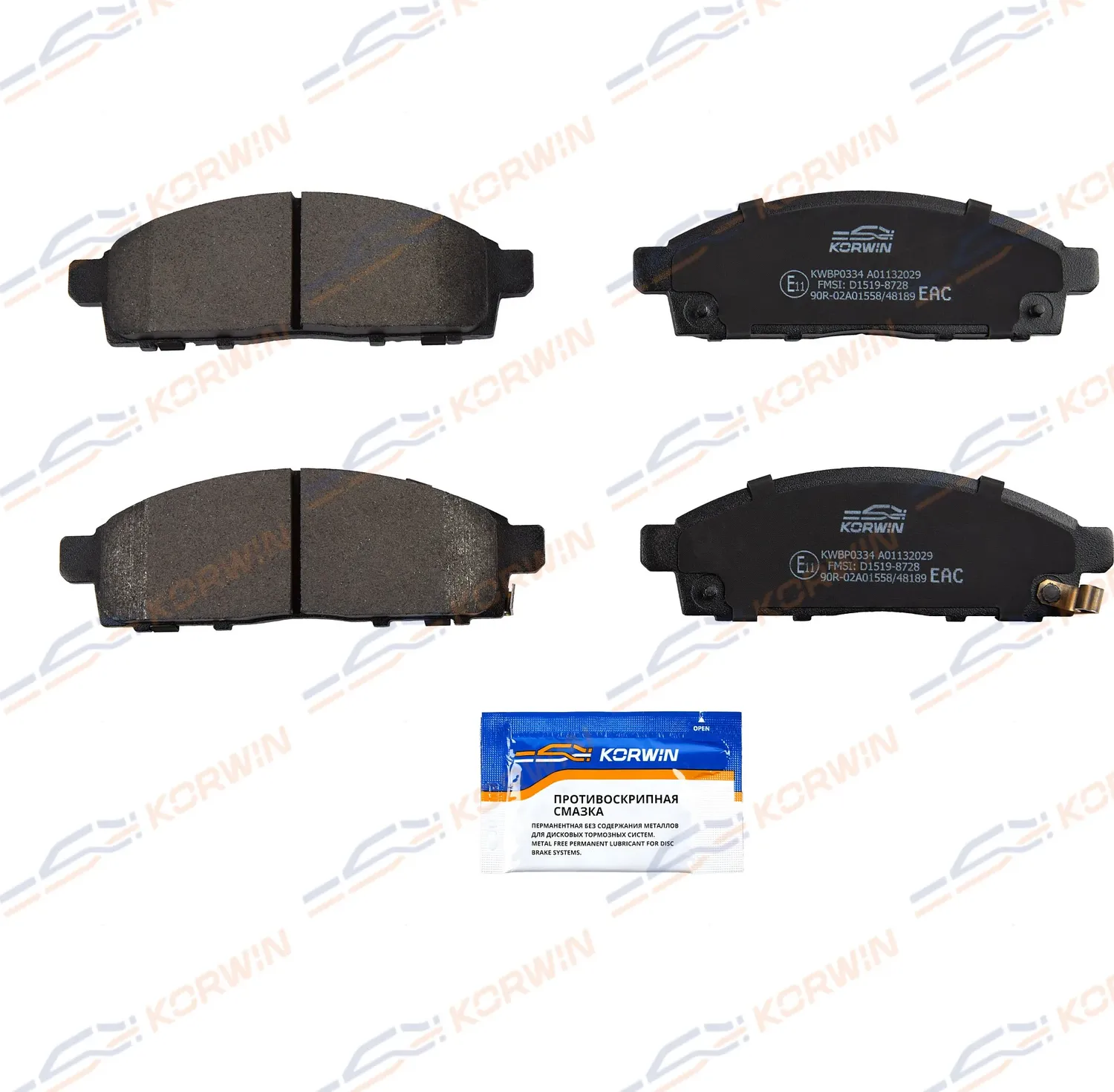 Колодки тормозные перед. Mitsubishi L200 05-/Pajero Sport II 08-/Nissan NV200 (Korwin). Артикул KWBP0334