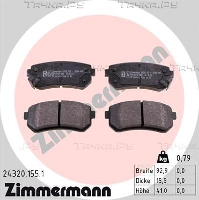 Тормозные колодки Zimmermann задние для Hyundai Accent III 2005-2010. Артикул 24320.155.1