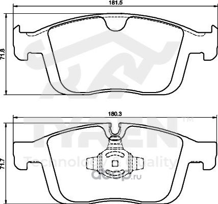 Дисковые тормозные колодки (Tyren). Артикул TYR1220191