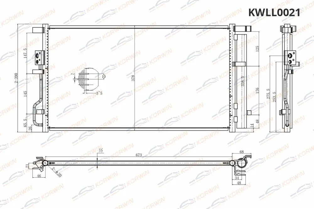 Радиатор кондиционера Hyundai Tucson Sportage 15 ) 2 0i (Korwin) Korwin. Артикул KWLL0021