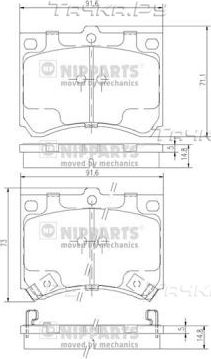 Тормозные колодки Nipparts передние для Mazda MX-3 I 1991-1998. Артикул J3603035