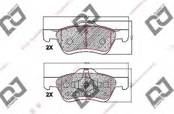 Колодки тормозные дисковые (DJ Parts). Артикул BP1708