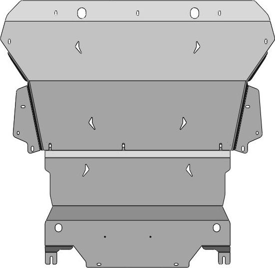 Защита алюминиевая АВС-Дизайн (4 мм) для картера, КПП Geely Atlas II 2024-2026. Артикул 43.03ABC